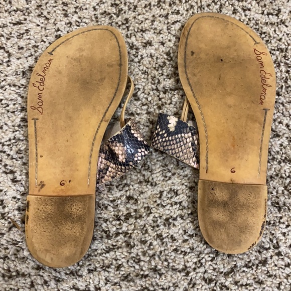 Snake print leather Sam Edelman sandals with rubber soles - size 6 - Picture 2 of 2